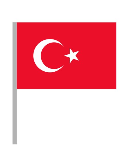 Elde Sallama Sopalı Türk Bayrağı 21x32cm (pak. 40 Adet)